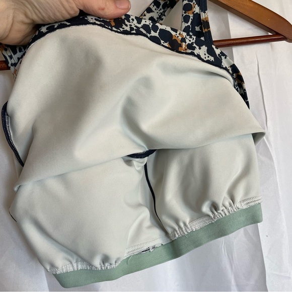 SAGE Women’s Navy Blue Orange Racer Back Sports Bra  Removable Pads Size Small - Picture 4 of 9